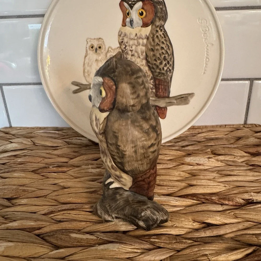 Goebel Mothers series 5th Edition Owl And Baby Plate And Figure‎